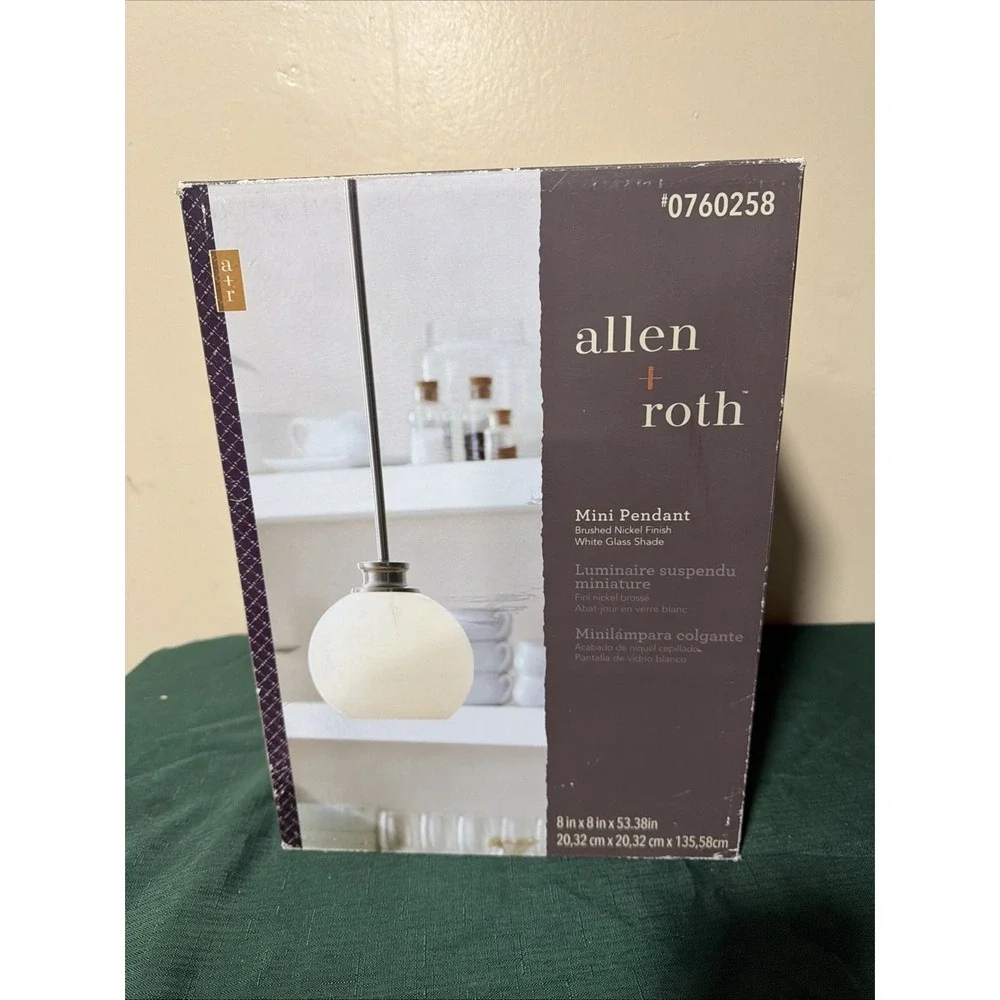 allen + roth  1‎ - Light Transitional Globe Mini Pendant Light Brushed Nickel
